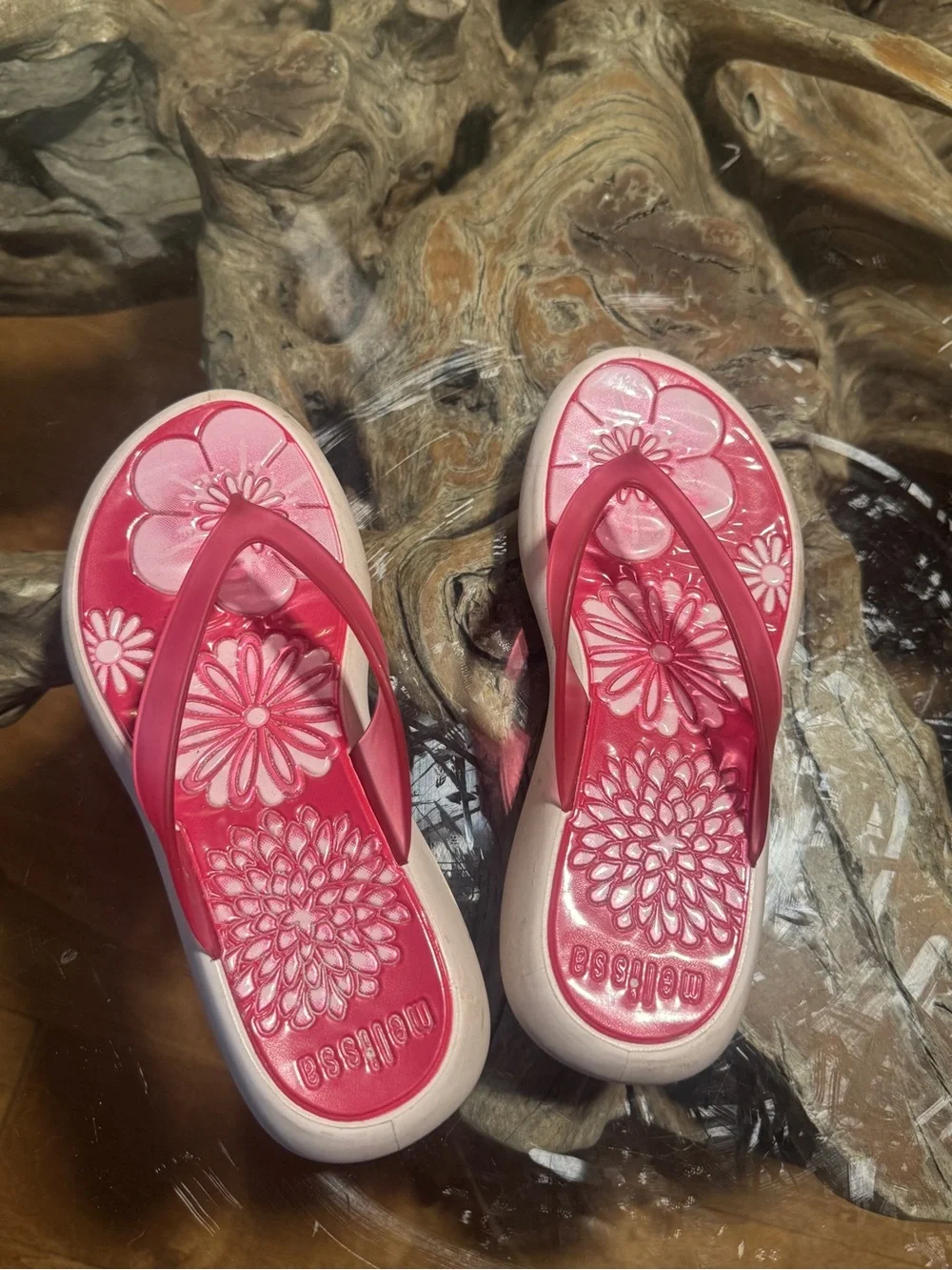 Melissa Pink Floral Jelly Sandals